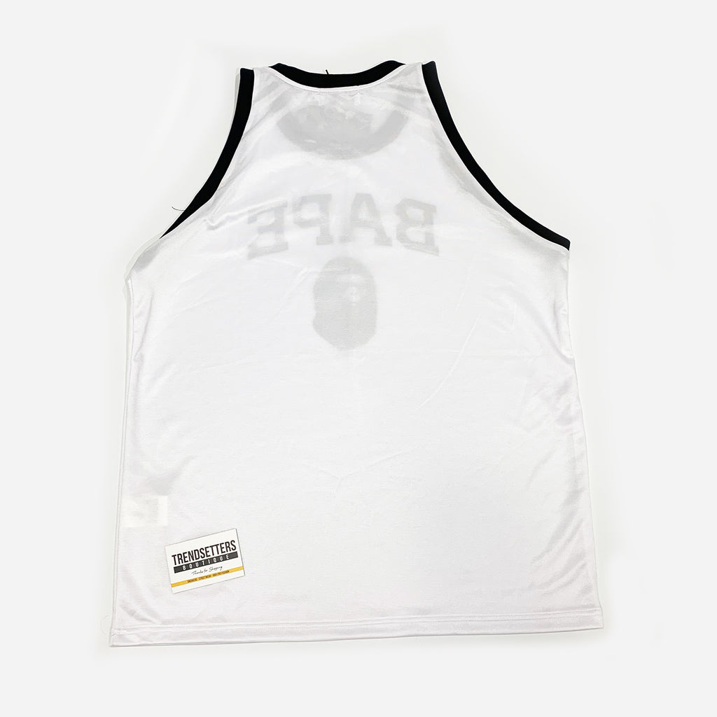 A BATHING APE BAPE HEAD BASKETBALL JERSEY WHITE – TrendsettersBoutique